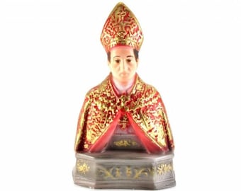 Bust statue of San Gennaro 15 cm (5.90 inches) in marble resin hand decorated, Italian artisan production