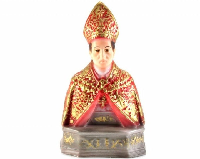 Statue bust of San Gennaro cm 15 (5,90 inches) in resin marble decorated by hand of Italian artisan production