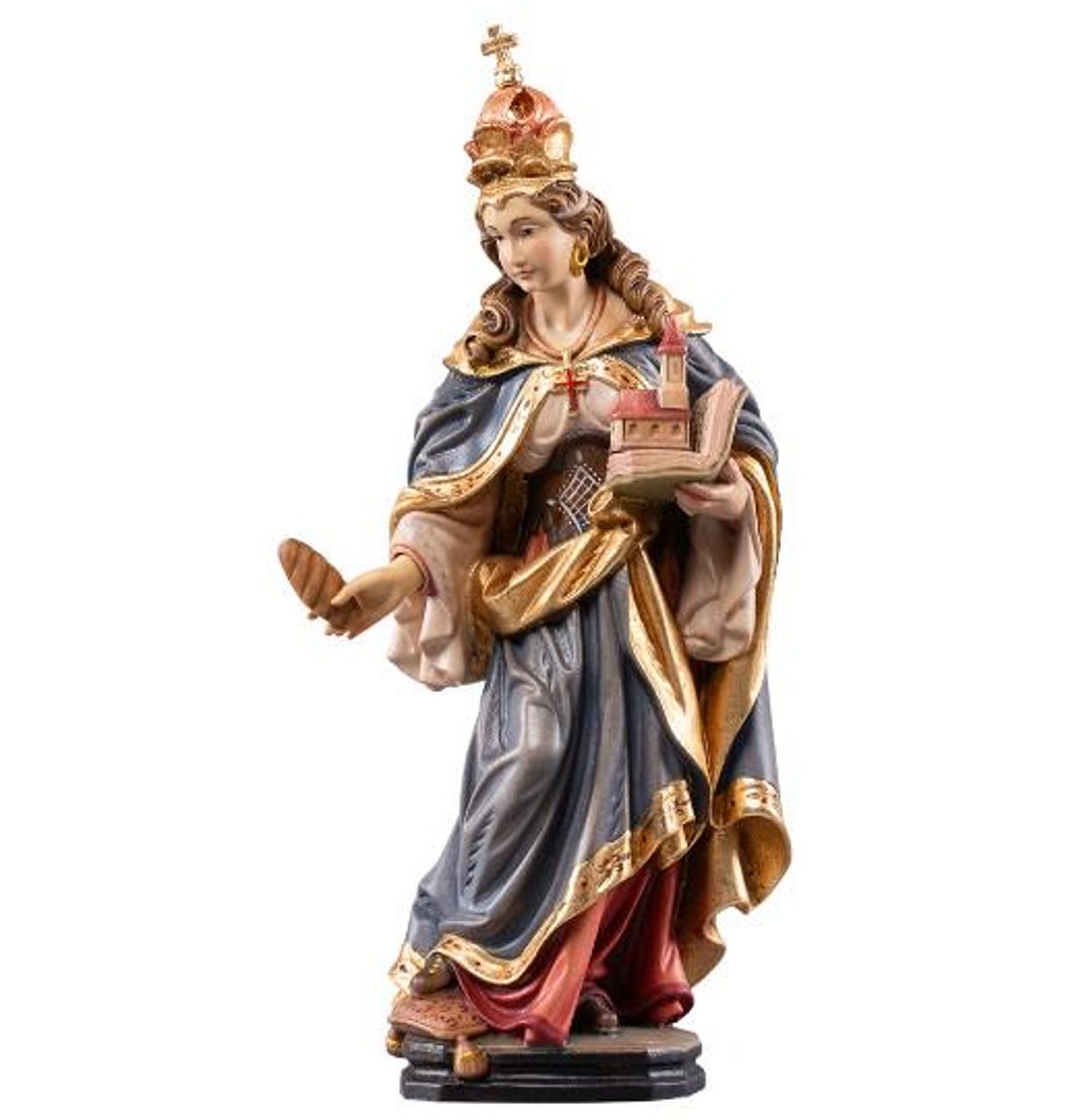 Sint Mathilda Icon Sculpture of Saint Matilda Carved in Valgardena Wood, Hand-decorated ...