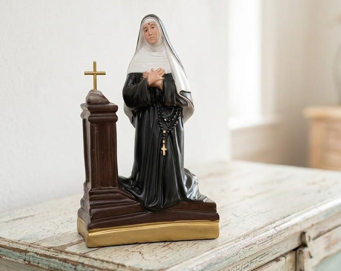 Statue of Saint Rita of Cascia 20 cm (7.87 inches) in hand-decorated resin, Italian artisan production