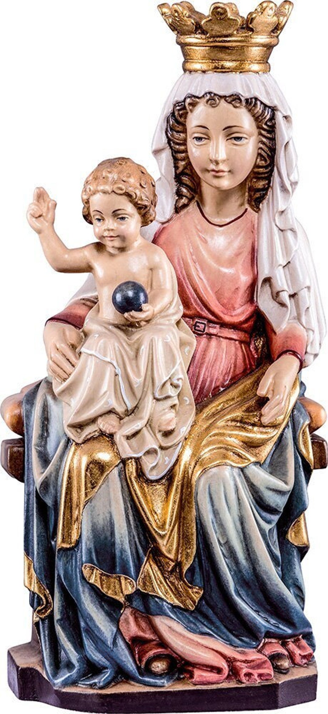 Statue of Our Lady of Prague Carved in Wood From Valgardena Etsy