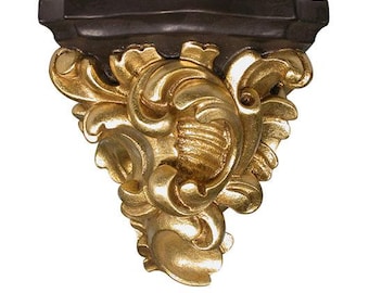 Baroque wall base for statues, made of wood and hand decorated, of Italian artisan production, various sizes available