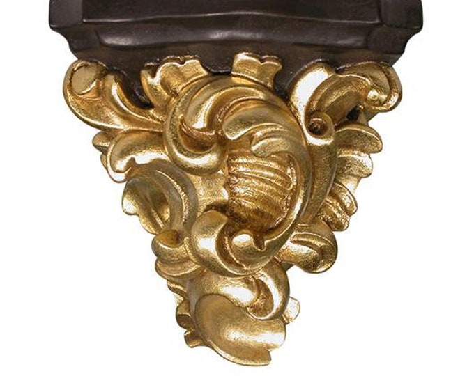 Baroque wall base for statues, made of wood and hand decorated, of Italian artisan production, various sizes available