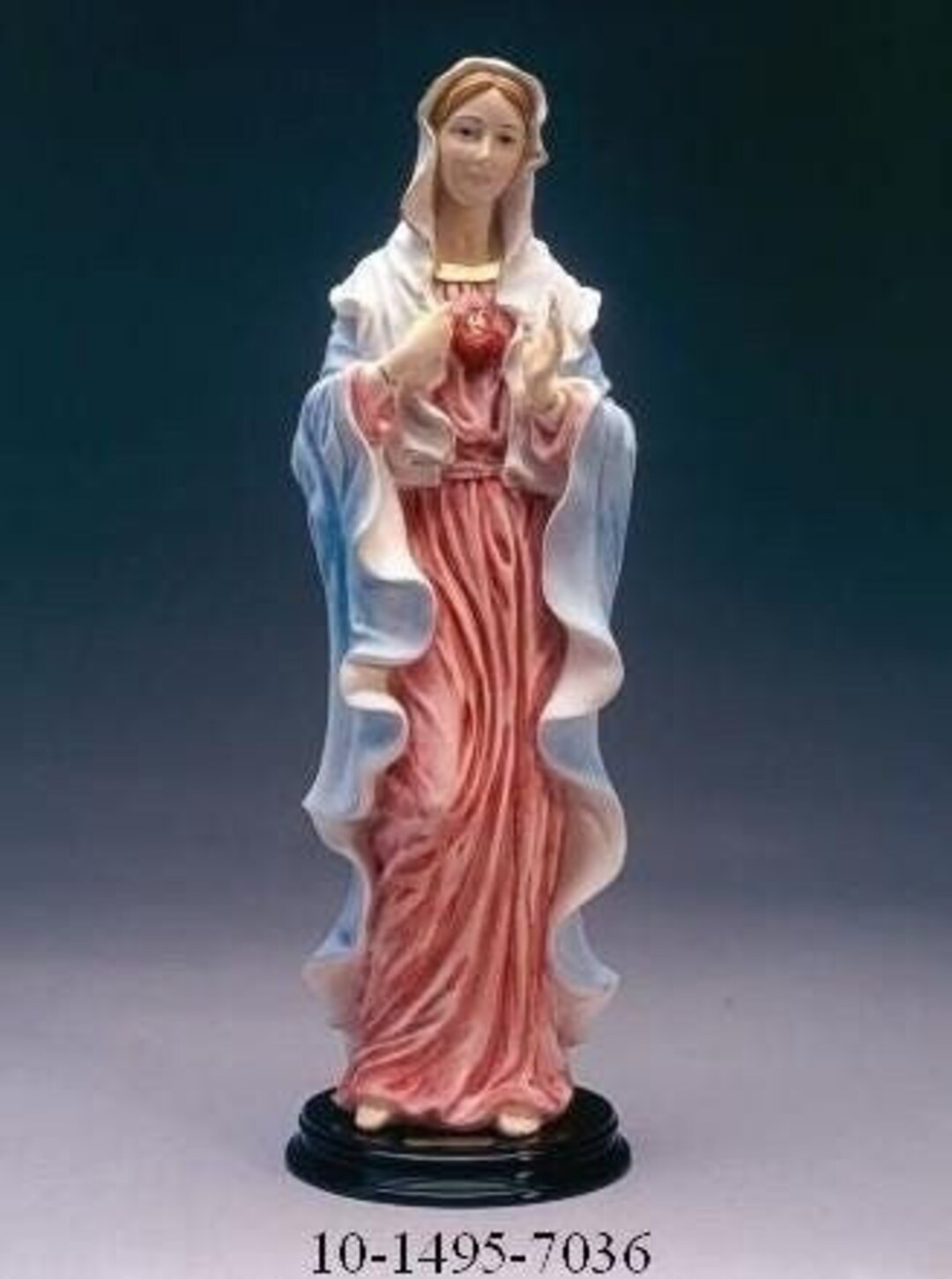 Statue of the Sacred Heart of Mary Cm 40 (15.74 Inches) in Alabaster ...