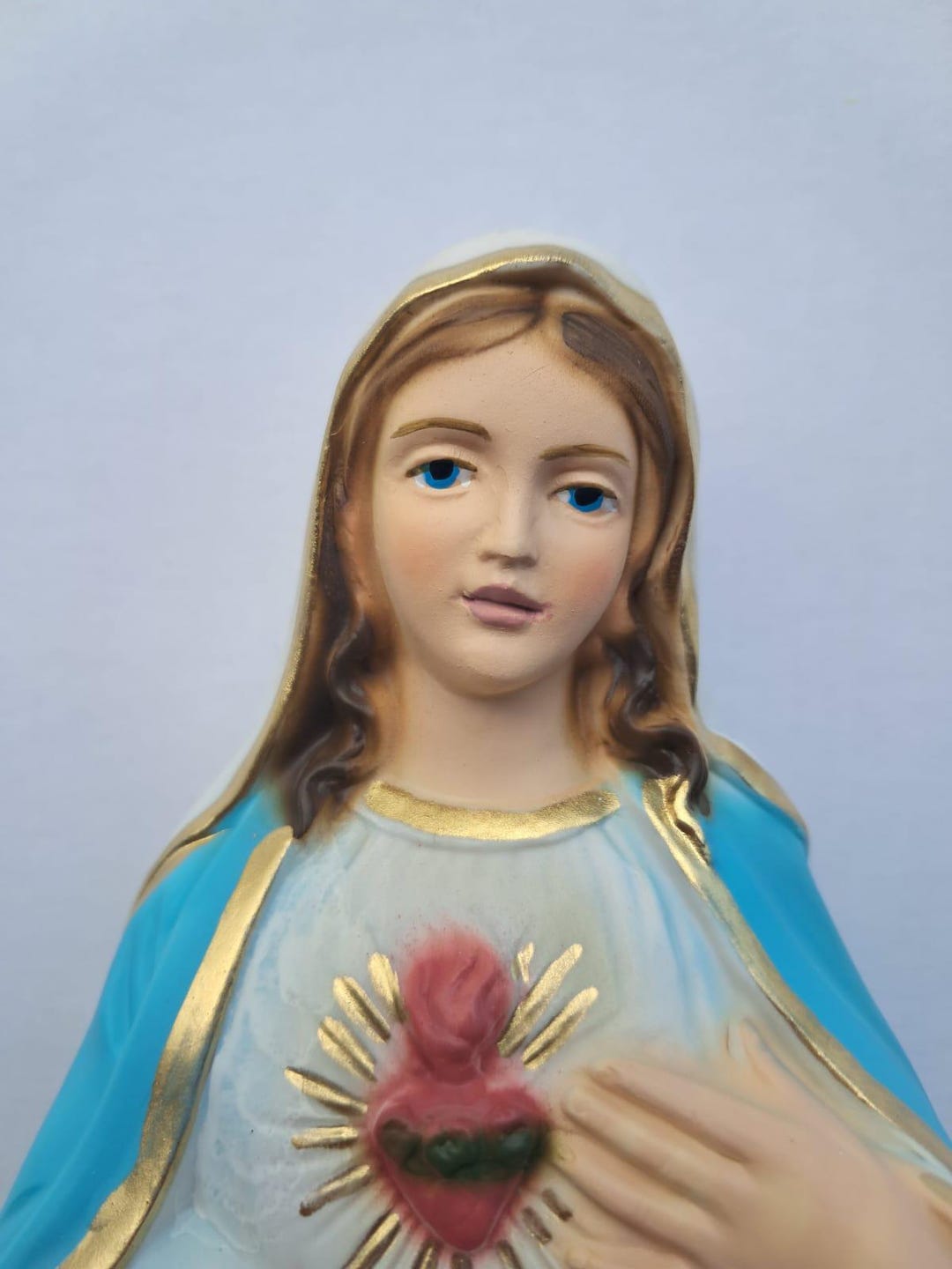 Statue of the Madonna Sacred Heart of Mary Cm 28 (11.02 Inches) in Hand ...