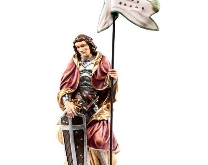 Statue of Saint Quirinus carved in Valgardena wood and hand-decorated, Italian artisan production, various sizes