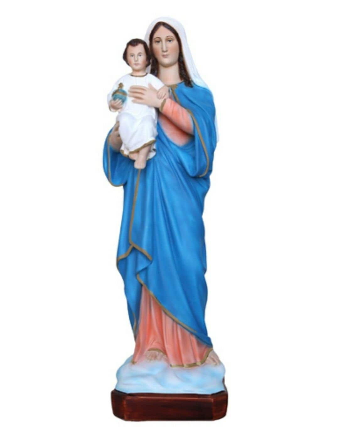 聖母子像 52 cm (20.47 インチ) 手作業で装飾された樹脂製、イタリアの