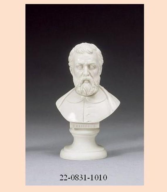 Galileo Galilei Bust Sculpture, 16 Cm (6.29 Inches) in Alabaster