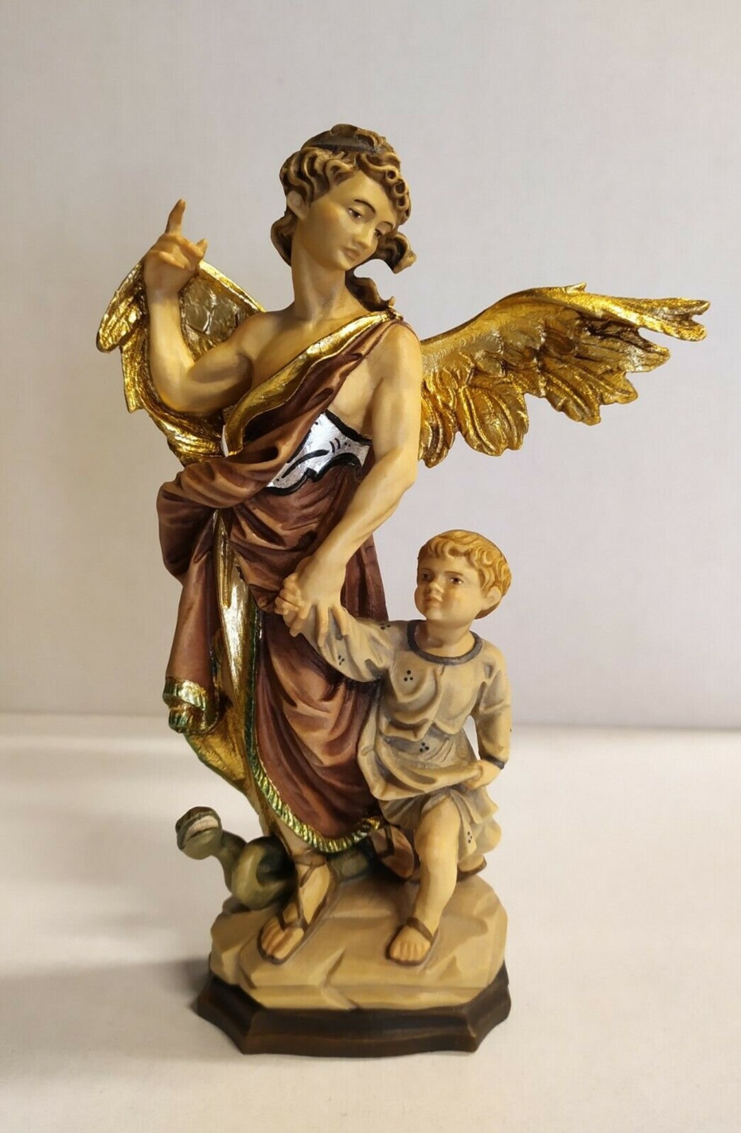 Statue of St. Raphael the Archangel Carved in Wood of Etsy UK