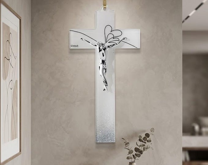 Crucifix made of Murano glass, handcrafted in Italy, various sizes available
