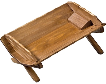 Cradle for baby Jesus, carved from Valgardena wood and hand-decorated, Italian artisan production, various sizes available