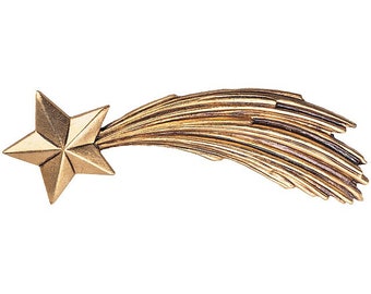 Comet star sculpture, carved in Valgardena wood and decorated by hand of Italian artisan production