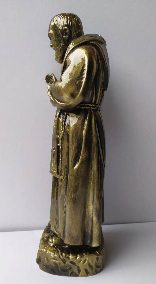 Statue of Saint Padre Pio of Pietrelcina cm 40 ( 15,75 inches) in hand ...
