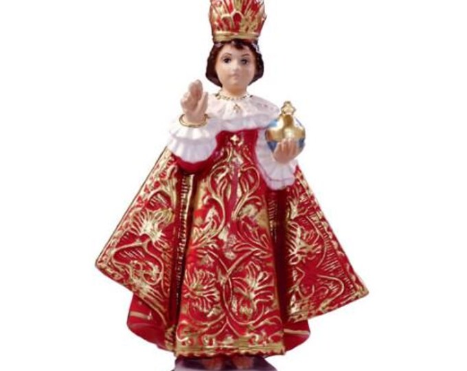 Statue of the Infant Jesus of Prague, 30 cm (11.81 inches), hand-decorated marble and resin, Italian artisan production