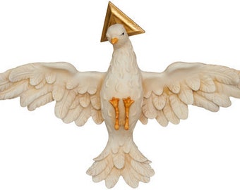 Sculpture of the Holy Spirit, carved from Valgardena wood and hand-decorated, handcrafted in Italy.