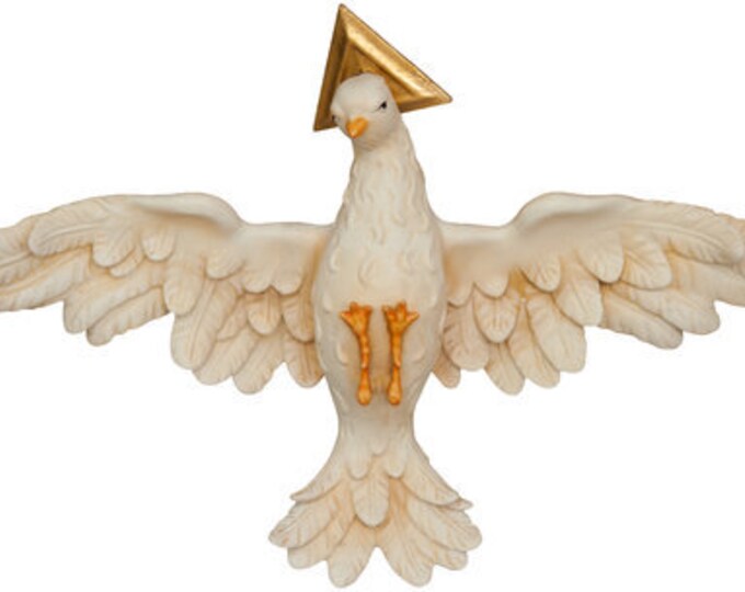 Sculpture statue of the Holy Spirit carved in wood of Valgardena and decorated by hand of Italian artisan production