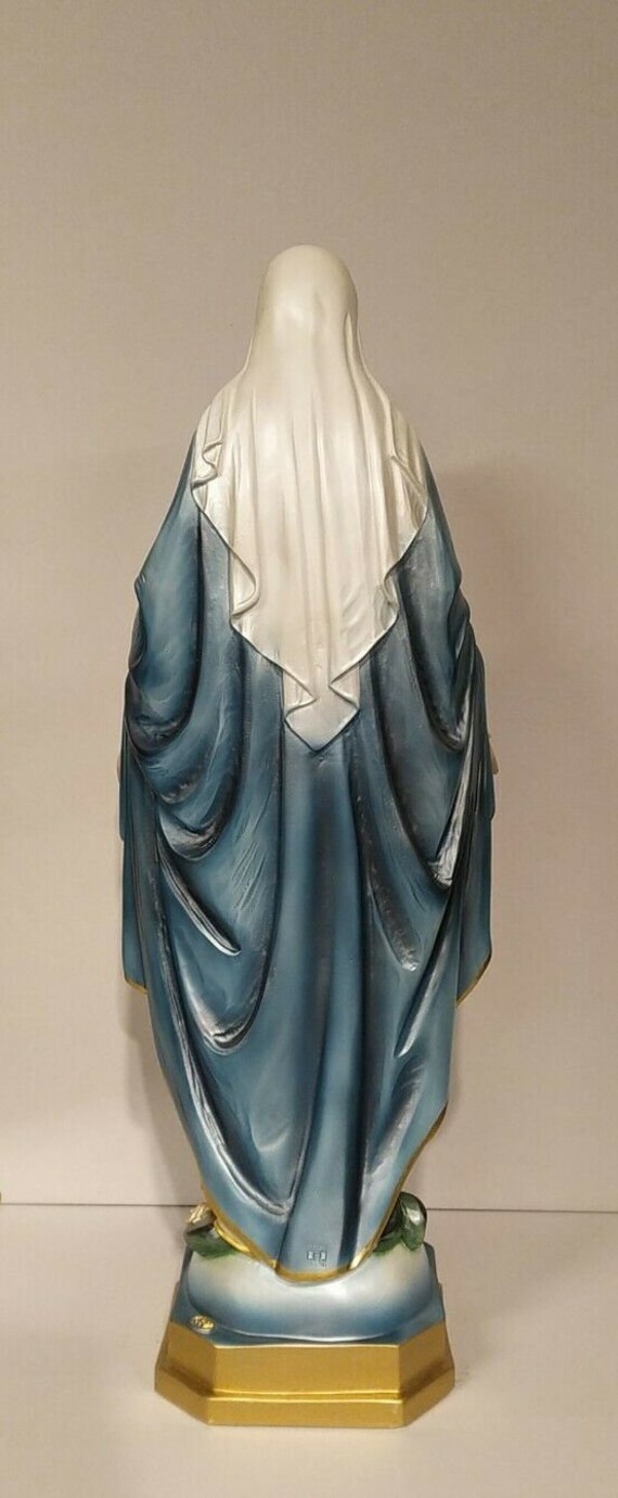 奇跡の聖母像 57 cm (22.44 インチ) 大理石樹脂製、パール装飾