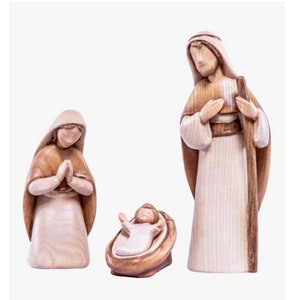 Crèche complète "FIDES" composée de 16 pièces, sculptées en bois de Valgardena, décorées à la main, production artisanale, différentes tailles
