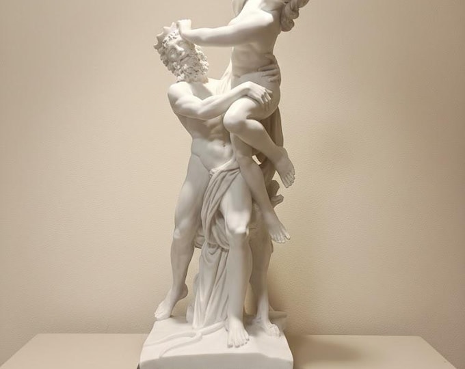 Classical sculpture "The Rape of Proserpina" by Bernini, in alabaster powder, 30 cm (11.81 inches), Italian artisan production.