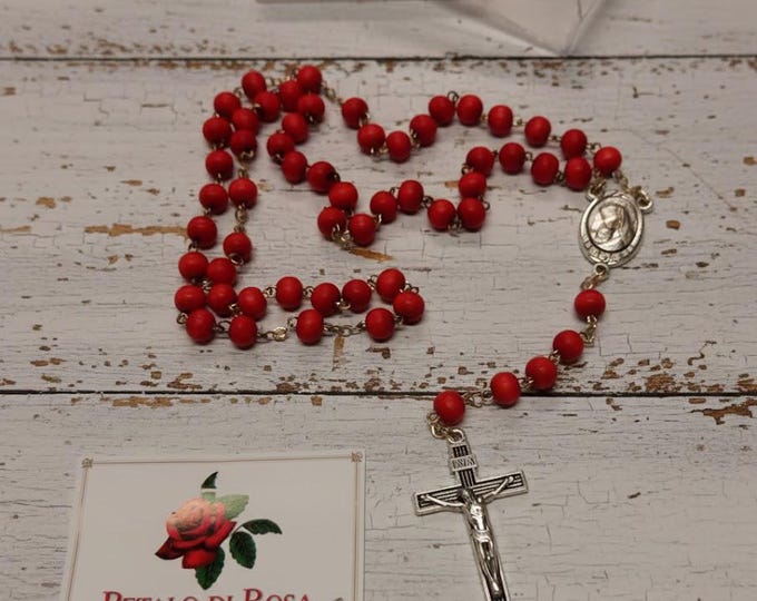 Rosario Petalo di Rosa profumato cm 45 (17,71 inches) produzione artigianale italiana