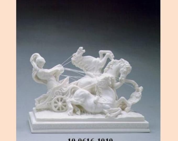 Classic sculpture "Roman Quadriga", in alabaster powder, cm 18 x 21 (7.08 x 8.26 inches) handcrafted in Italy