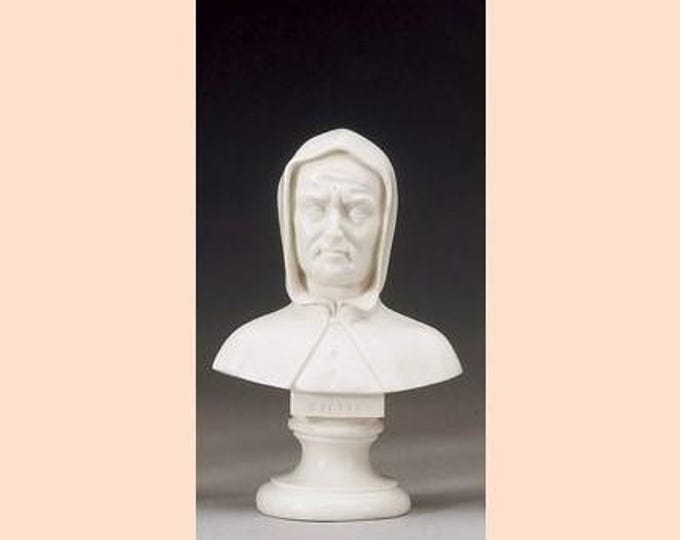 Bust sculpture of Giotto di Bondone cm 16 (6.29 inches) in alabaster powder, handcrafted, made in Italy