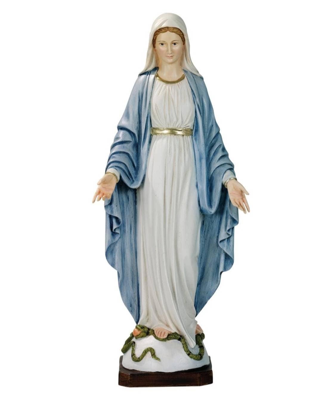 Statue de la Madone Miraculeuse 50 cm en marbre résine décoré à la