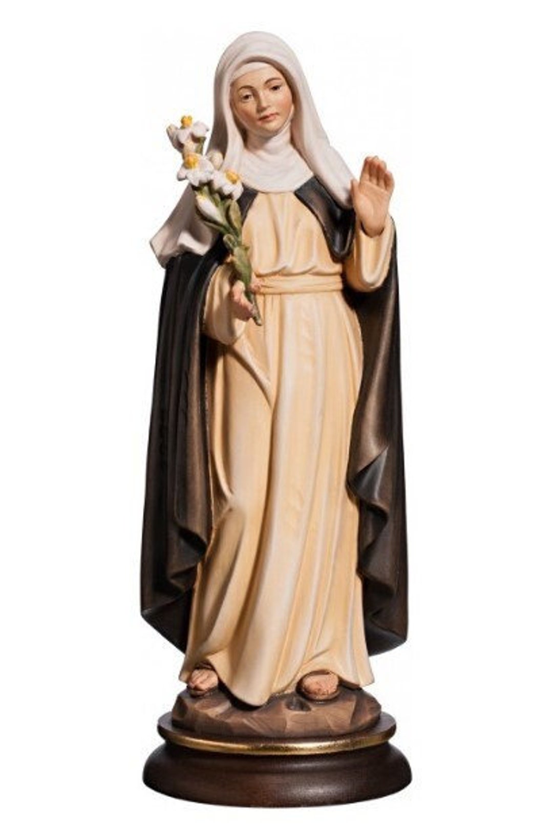 Statue of Saint Catherine of Siena Carved From Valgardena Wood and Hand ...