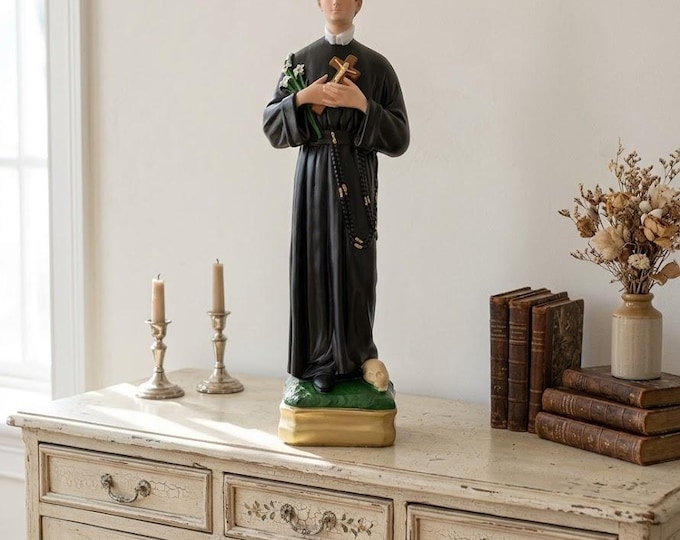 Statue of Saint Gerard 50 cm (19.68 inches) in marble resin hand decorated, Italian artisan production