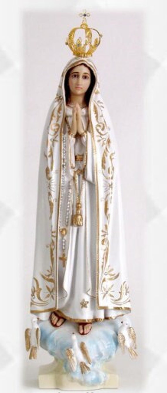 ファティマの聖母像 68 cm (26.77 インチ) 樹脂製で、すべて手作業で