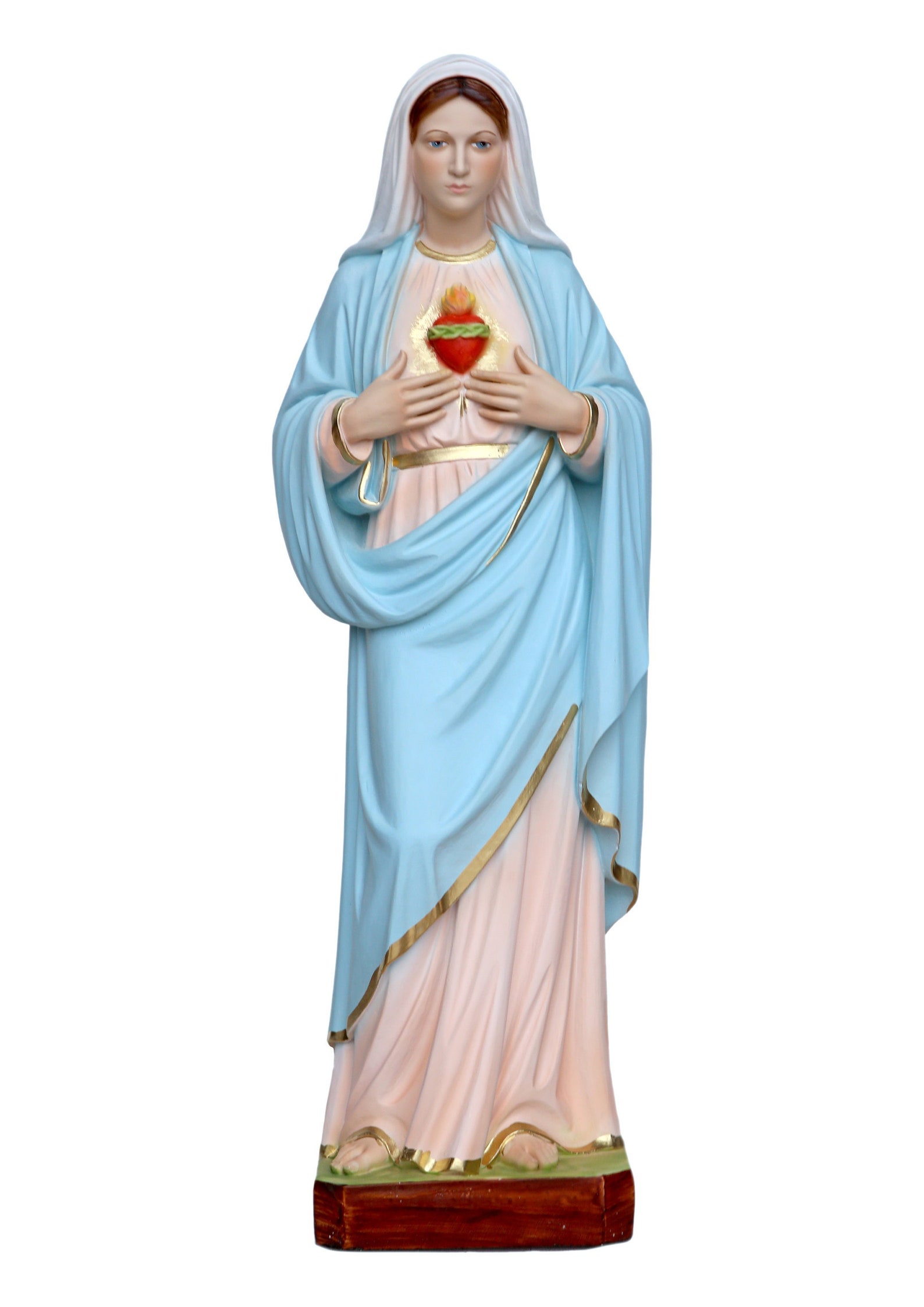 Statue of the Madonna Sacred Heart of Mary 30 Cm (11.81 Inches) in Hand ...