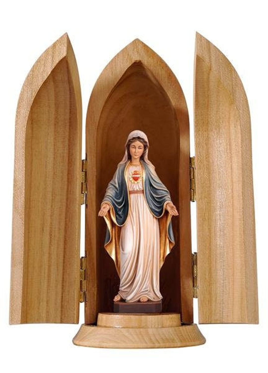 Statue of the Sacred Heart of Mary With Niche, Carved in Valgardena ...