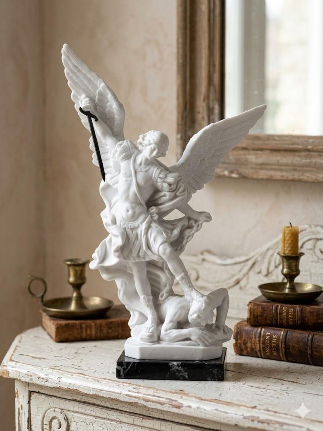 Statue of Saint Michael the Archangel, 31 Cm (12.20 Inches), Made