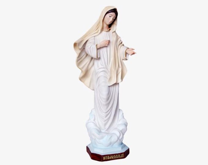 Statue of Our Lady of Medjugorje 30 cm (11.81 inches) in hand-decorated resin, Italian artisan production
