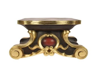 Classic pedestal for statues, cm 33 (12.99 inches) made of wood and decorated by hand, of Italian artisan production