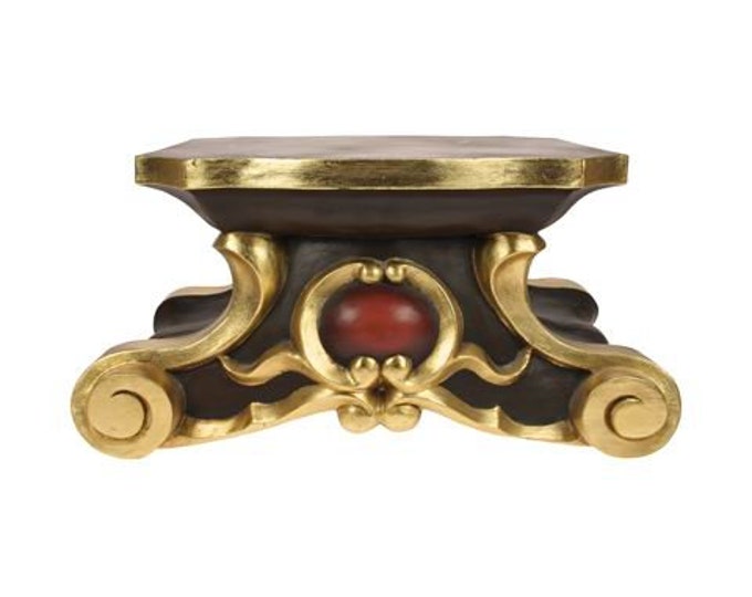 Classic pedestal for statues, cm 33 (12.99 inches) made of wood and decorated by hand, of Italian artisan production