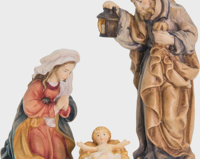 Nativity scene, carved in Valgardena wood, various sizes available, Italian artisan production