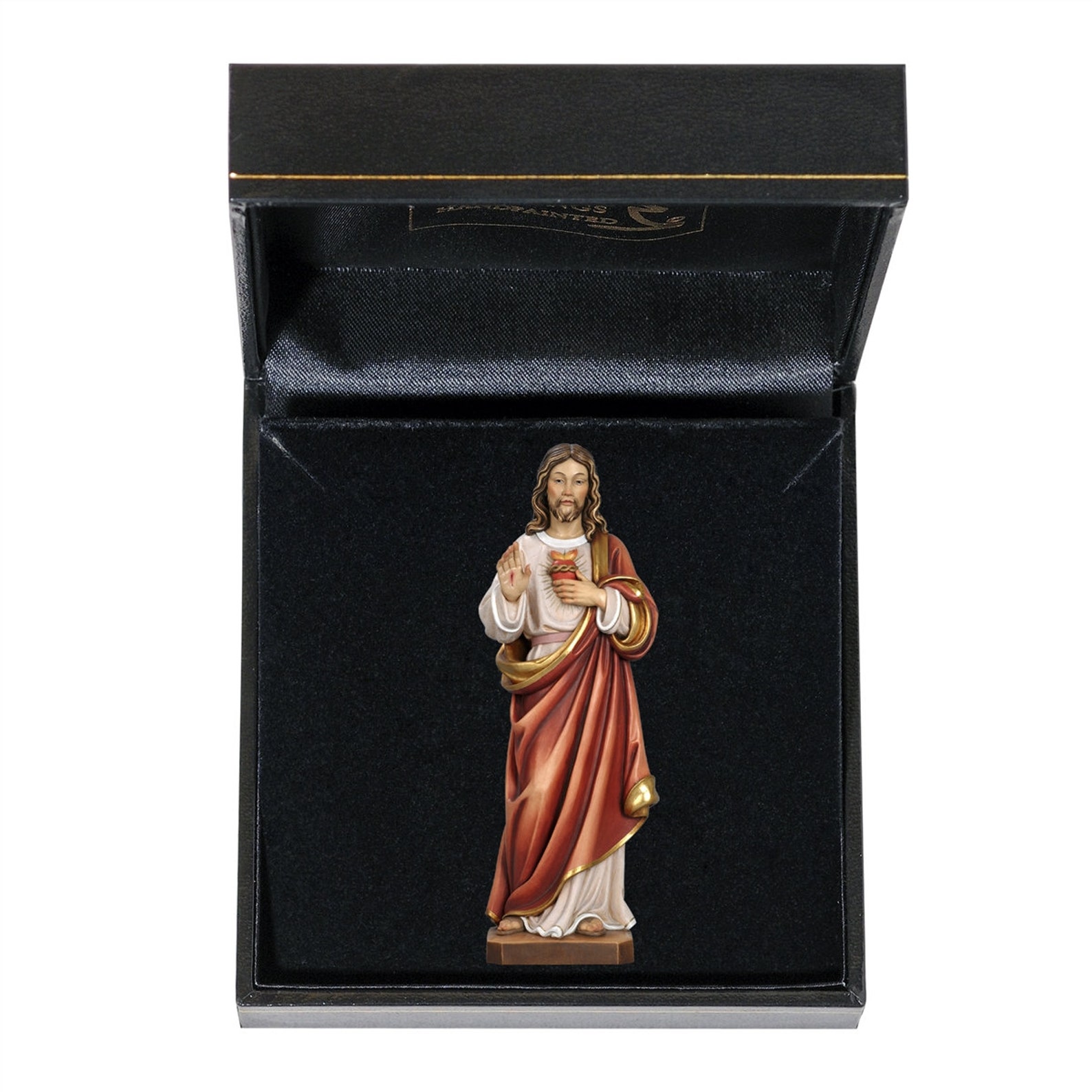 Statue of the Sacred Heart of Jesus With Deluxe Case Carved in Val ...