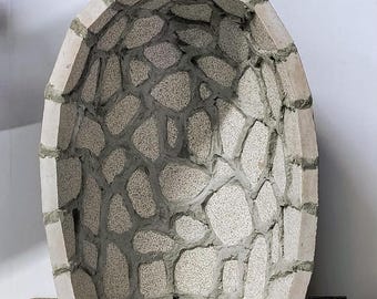 Cave for handcrafted statue in ivory Botticino marble 41.5 x 29.5 cm handmade in Italy