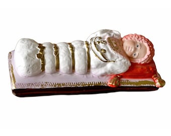 Statue of the Madonna di Maria Bambina 30 cm (11.81 inches) in hand-decorated resin, Italian artisan production