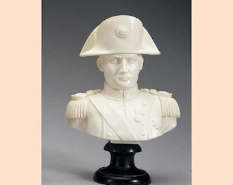 Sculpture bust of Napoleon Bonaparte cm 25 (9.84 inches) in alabaster powder, handcrafted, made in Italy