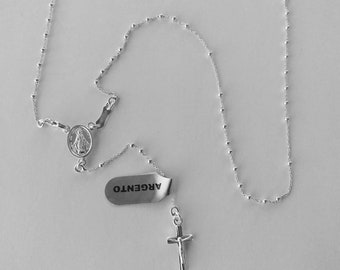 Rosary of the Miraculous Madonna in 925 silver with hook of Italian artisan production