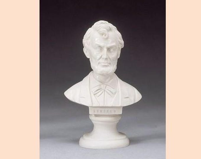 Abraham Lincoln bust sculpture cm 16 (6.29 inches) in alabaster powder, handcrafted, made in Italy