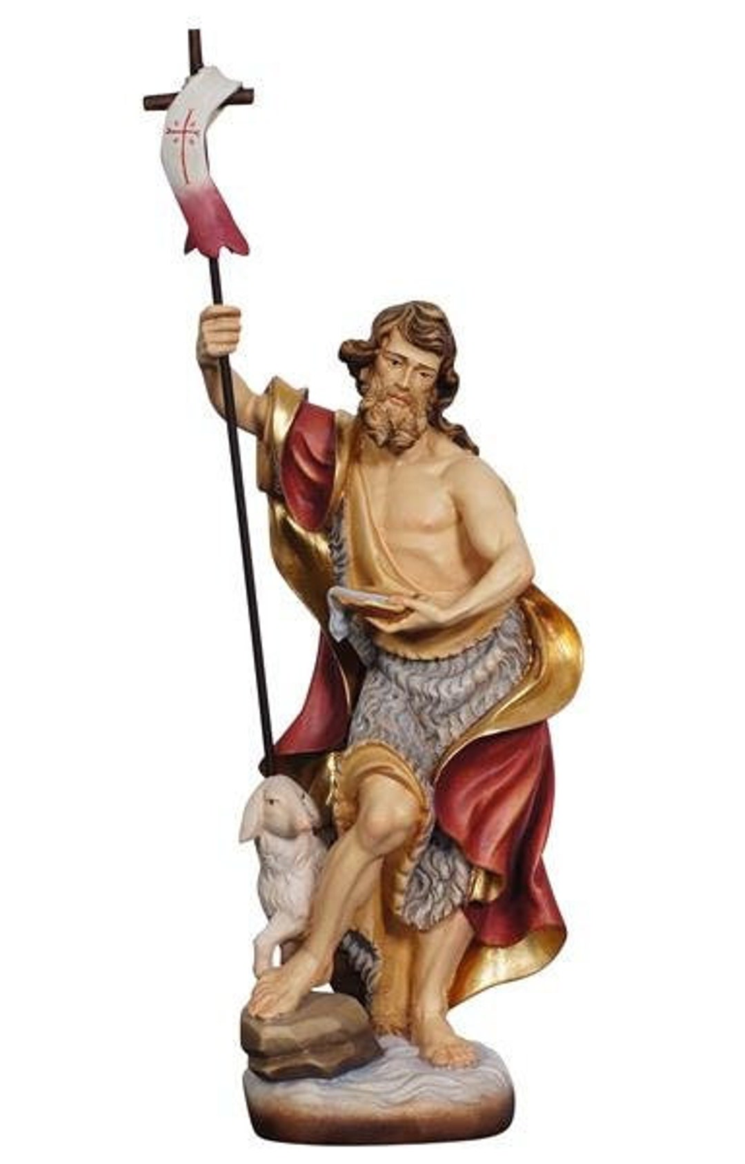 Statue of St. John the Baptist Carved in Val Gardena Wood and - Etsy