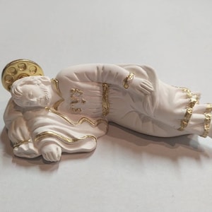Statue of St. Joseph sleeping cm 13 (5.11 inches) in marble resin decorated by hand, handcrafted in Italy