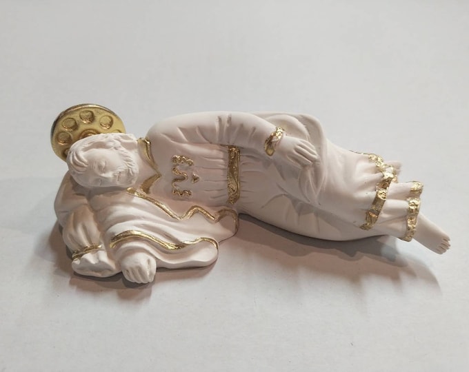 Statue of St. Joseph sleeping cm 13 (5,11 inches) in resin marble decorated love of Italian handicraft production