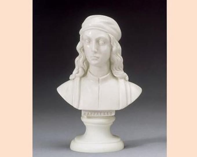Sculpture bust of Raffaello Sanzio cm 16 (6.29 inches) in alabaster powder, handcrafted, made in Italy