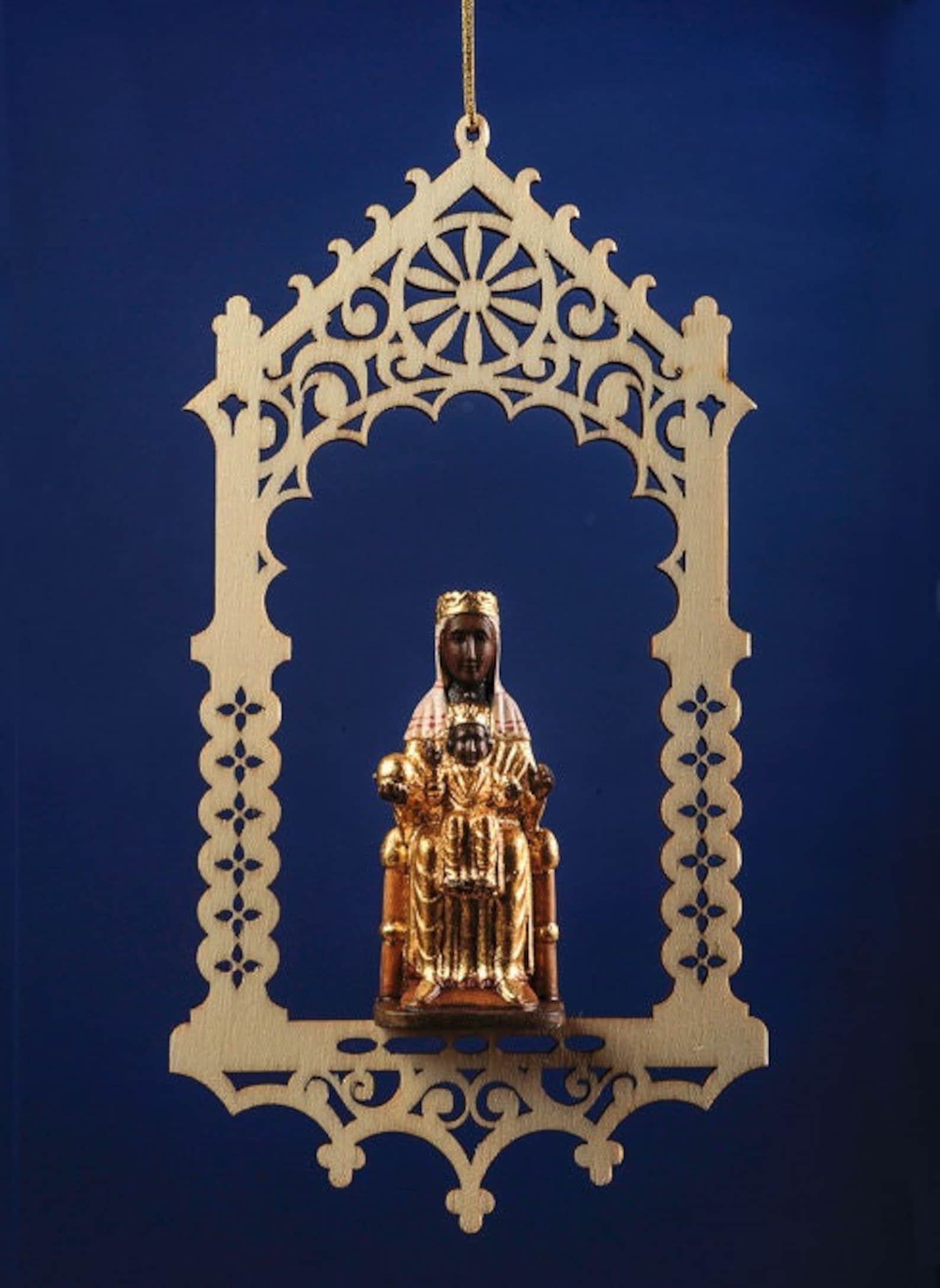 Statue of Our Lady of Montserrat in the Niche Carved in Etsy