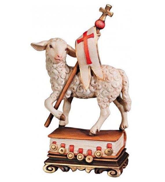 Statua Agnello Pasquale In Resina - 10 Cm, Decorazione Religiosa - Foto 4