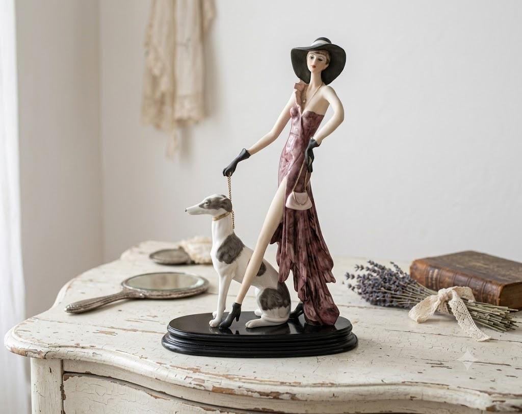 Capodimonte Woman With Dog - Etsy